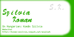szilvia koman business card
